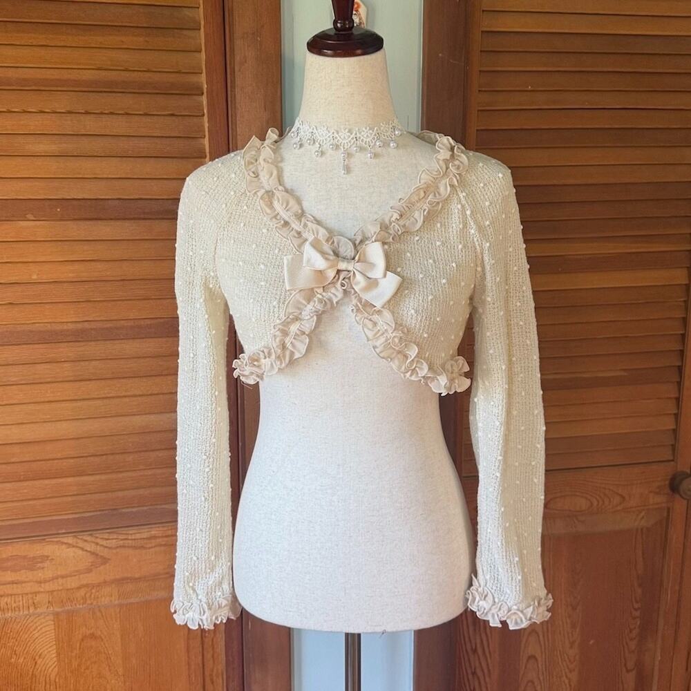 Bodyline J-fashion Lolita EGL Gyaru Himekaji Tea Stain Ruffle Shrug Jacket S-M